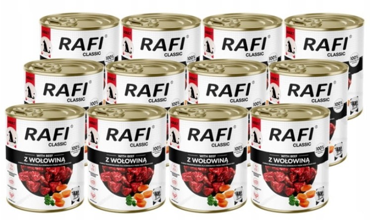 Rafi Classic Mokra karma dla psa z wołowiną zestaw 12 x 800 g