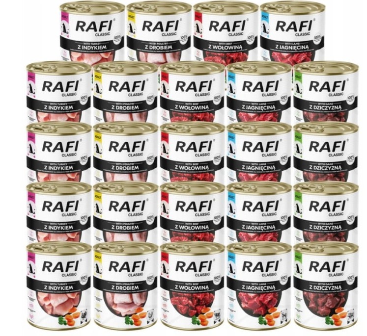 Dolina Noteci Rafi Classic karma mokra dla psa mix smaków 24 x 800g