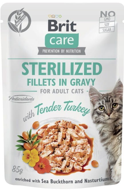 Brit Care Cat Fillets in Gravy Sterilized dla kota indyk 85 g