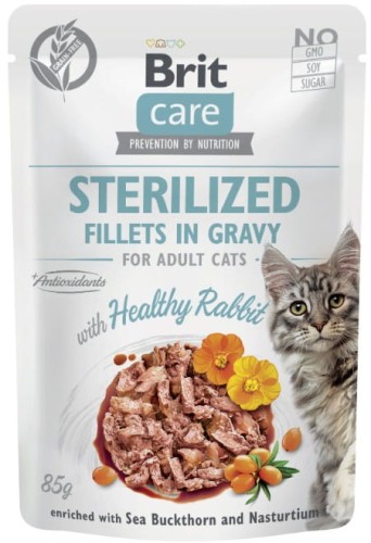 Brit Care Cat Fillets in Gravy Sterilized dla kota królik 85 g