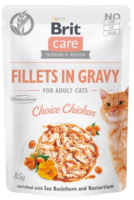 Brit Care Cat Pouches Fillets in Gravy dla kota kurczak 85 g