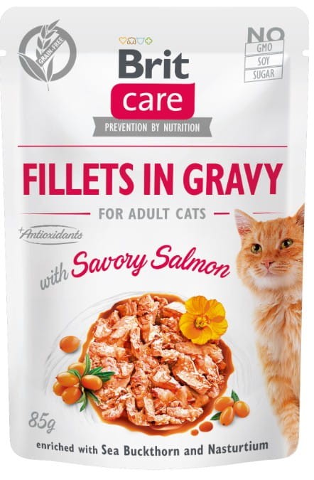 Brit Care Cat Fillets in Gravy dla kota łosoś 85 g