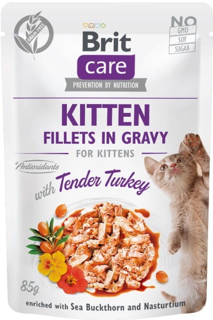 Brit Care Cat Kitten Fillets in Gravy dla kota indyk 85 g