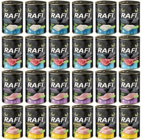 Mokra Karma RAFI dla kota MIX 4 smaków 24 x 400g
