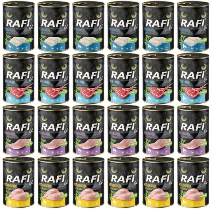Mokra Karma RAFI dla kota MIX 4 smaków 24 x 400g