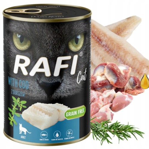 Rafi Mokra karma dla kota Rafi Cat Adult z dorszem 400 g