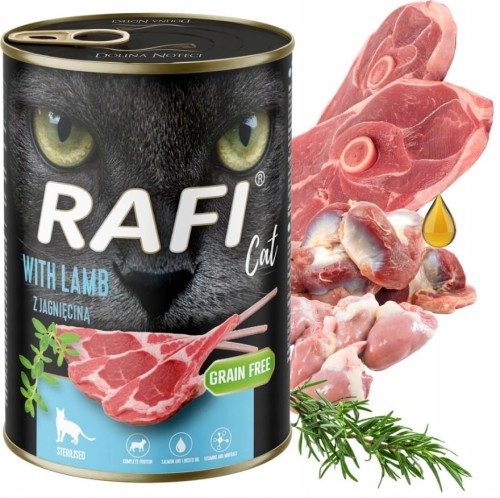 Rafi Mokra karma dla kotów sterylizowanych z jagnięciną Rafi Cat Adult  400 g