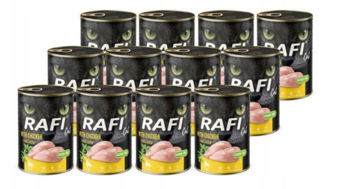 Mokra karma dla kota Rafi Cat Adult z kurczakiem zestaw 12 x 400 g