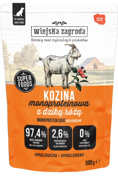 Wiejska Zagroda Karma mokra dla psa Monoproteinowa Kozina 500g