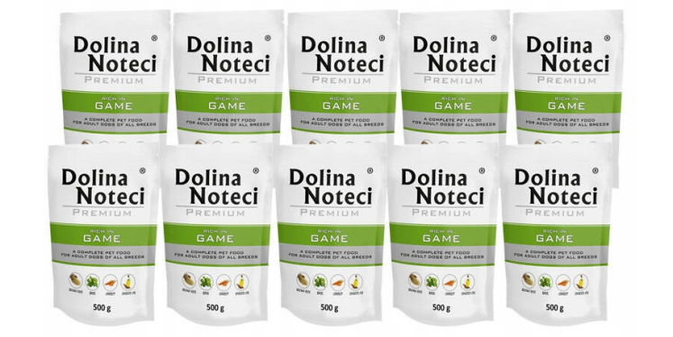 Zestaw dla psa Dolina Noteci Premium bogata w dziczyznę saszetka 10x500 g
