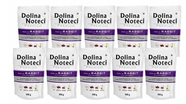 Zestaw dla psa Dolina Noteci Premium bogata w królika saszetka 10x500 g