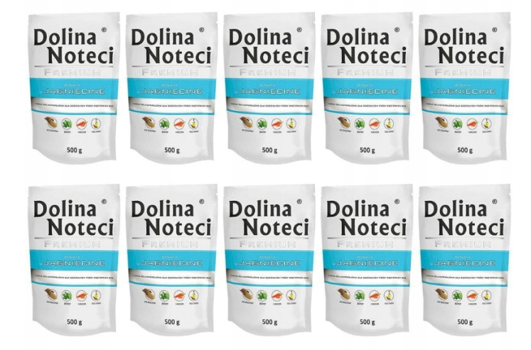 Zestaw dla psa Dolina Noteci Premium bogata w jagnięcinę saszetka 10x500 g