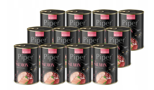 Piper Animals karma dla kota z łososiem 12x400 g