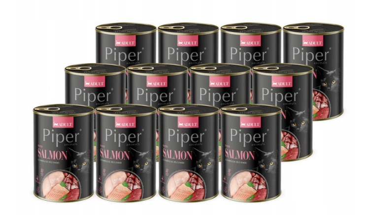 Piper Animals karma dla kota z łososiem 12x400 g