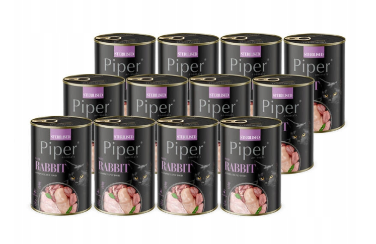 Piper Animals karma dla kota królik 12x400 g