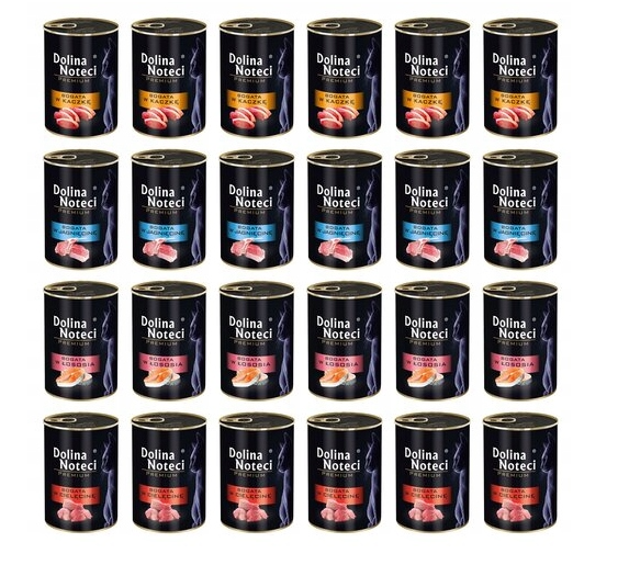 Dolina Noteci Premium Karma dla kota puszka MIX 4 smaków 24x400g