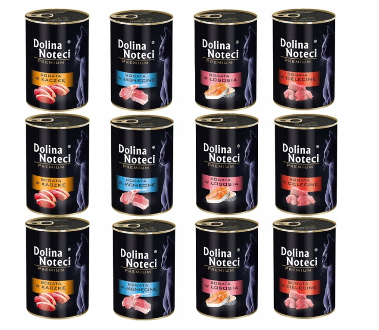 DOLINA NOTECI Premium karma mokra kota MIX SMAKÓW bez zbóż 12x400g