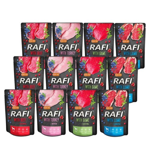 Mokra karma dla psa Rafi Saszetka Mix 20 x 300g