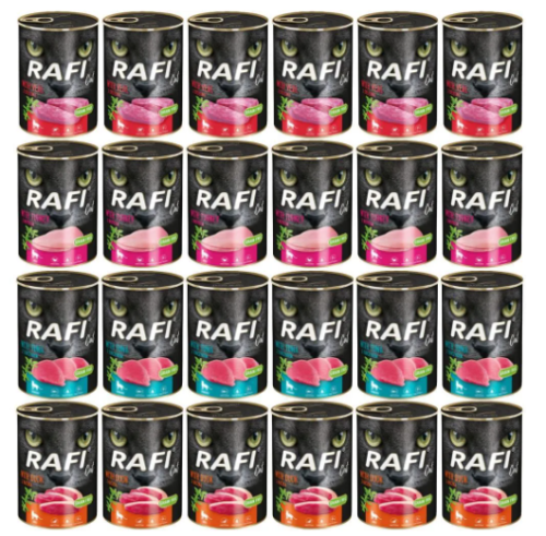 Mokra karma dla kota Rafi kot Adult Mix 4 smaków 24 x 400g