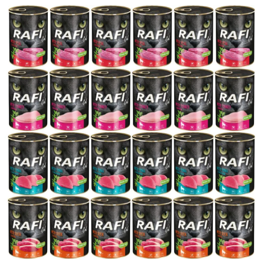 Mokra karma dla kota Rafi kot Adult Mix 4 smaków 24 x 400g