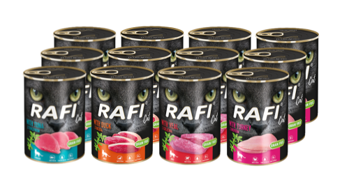 Mokra karma dla kota Rafi Mix 4 smaków 12 x 400g