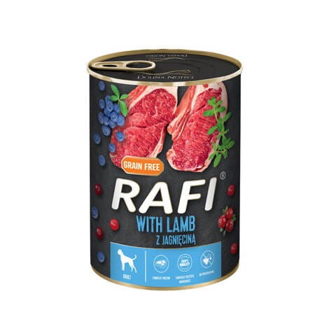 Mokra karma dla psa Rafi z jagnięciną zestaw 24 x 400 g