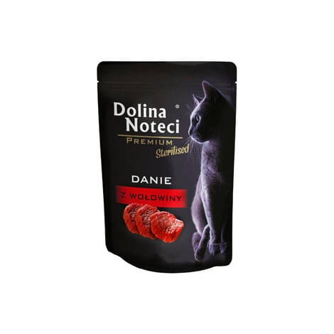 Mokra karma dla kotów sterylizowanych Dolina Noteci Premium danie z wołowiny 10x85 g