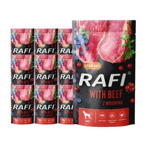 Mokra karma dla psa Rafi z wołowiną saszetka 10x500 g