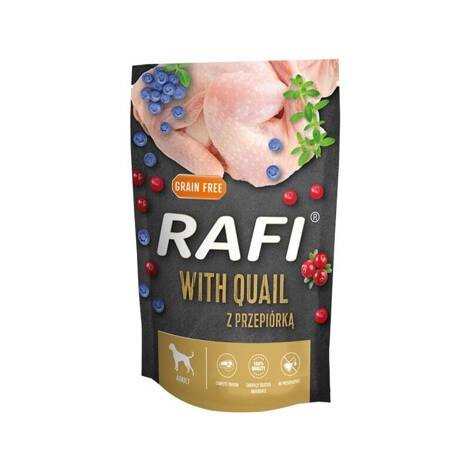 Mokra karma dla psa Rafi z przepiórką saszetka zestaw 10 x 500 g