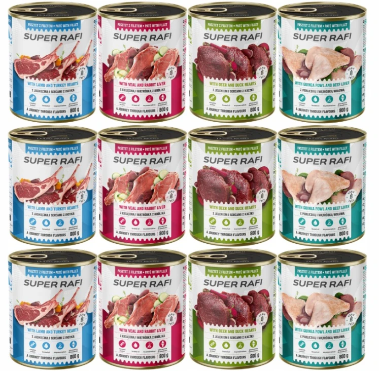 SUPER RAFI Mix 12x800g PIES